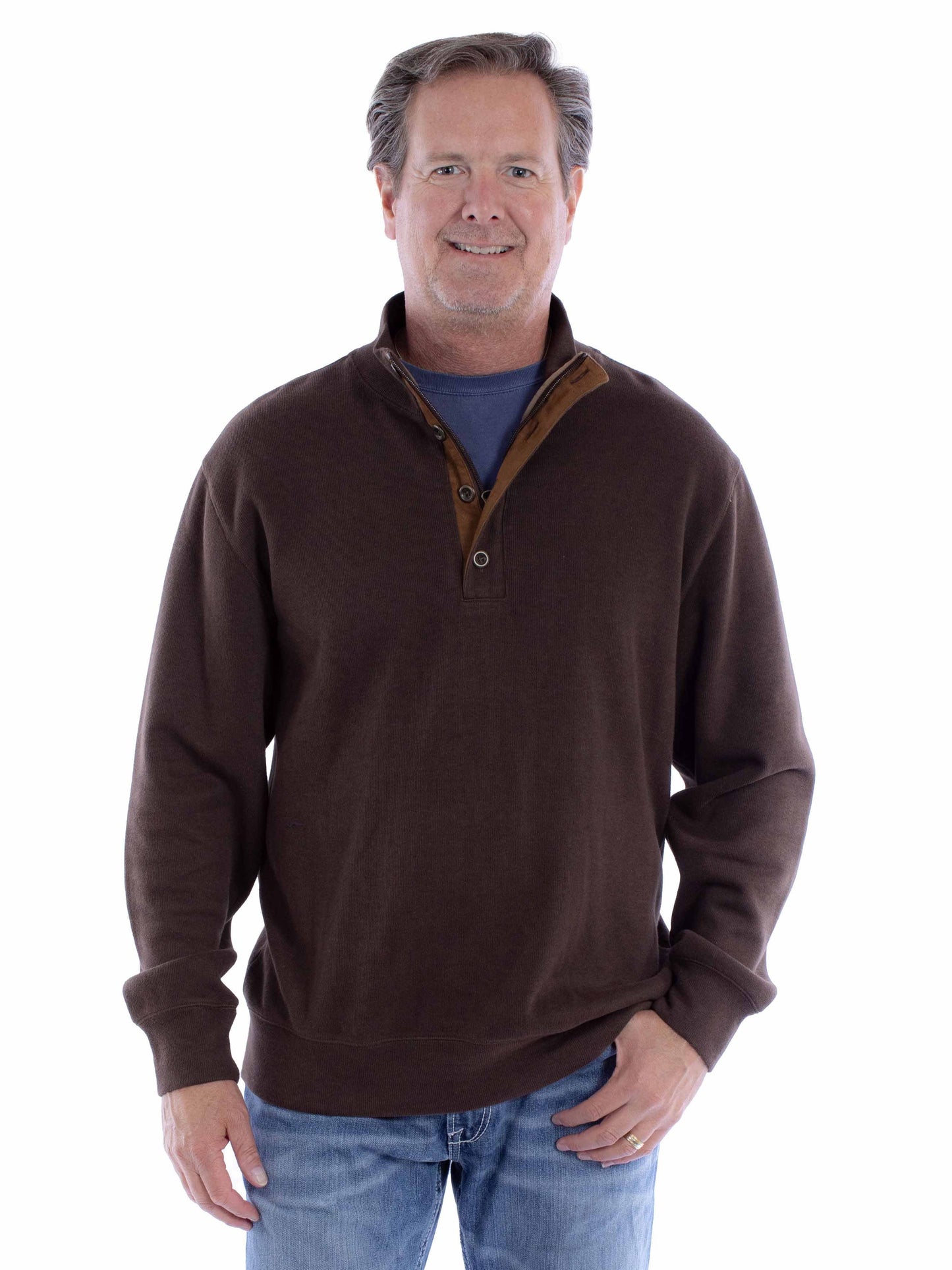 Pullover Quarter Zip/button Sweater - 5278