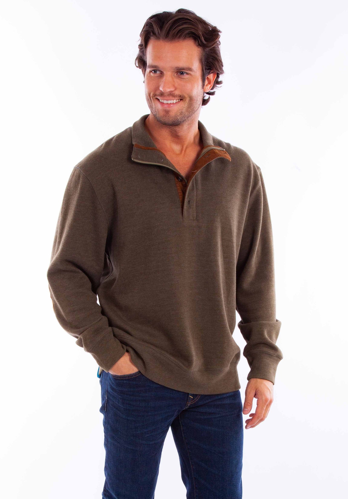 Pullover Quarter Zip/button Sweater - 5278