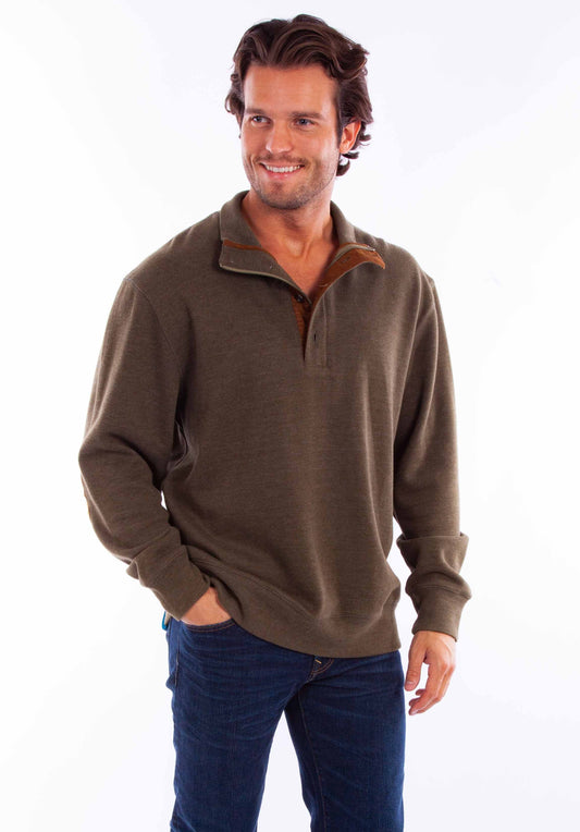 Pullover Quarter Zip/button Sweater - 5278