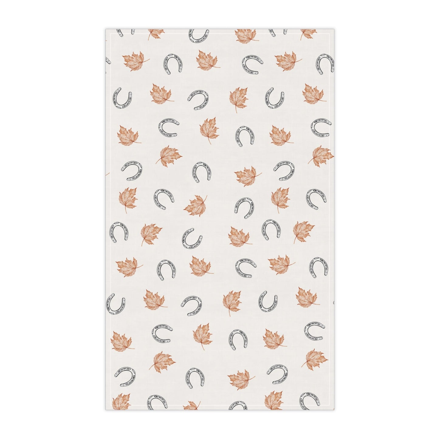 Fall leaves and horseshoes Autumn-Inspired Tea Towels, Cozy Kitchen Decor, Farmhouse Style, Gift for Homeowners, Ideal for Fall Cooking
