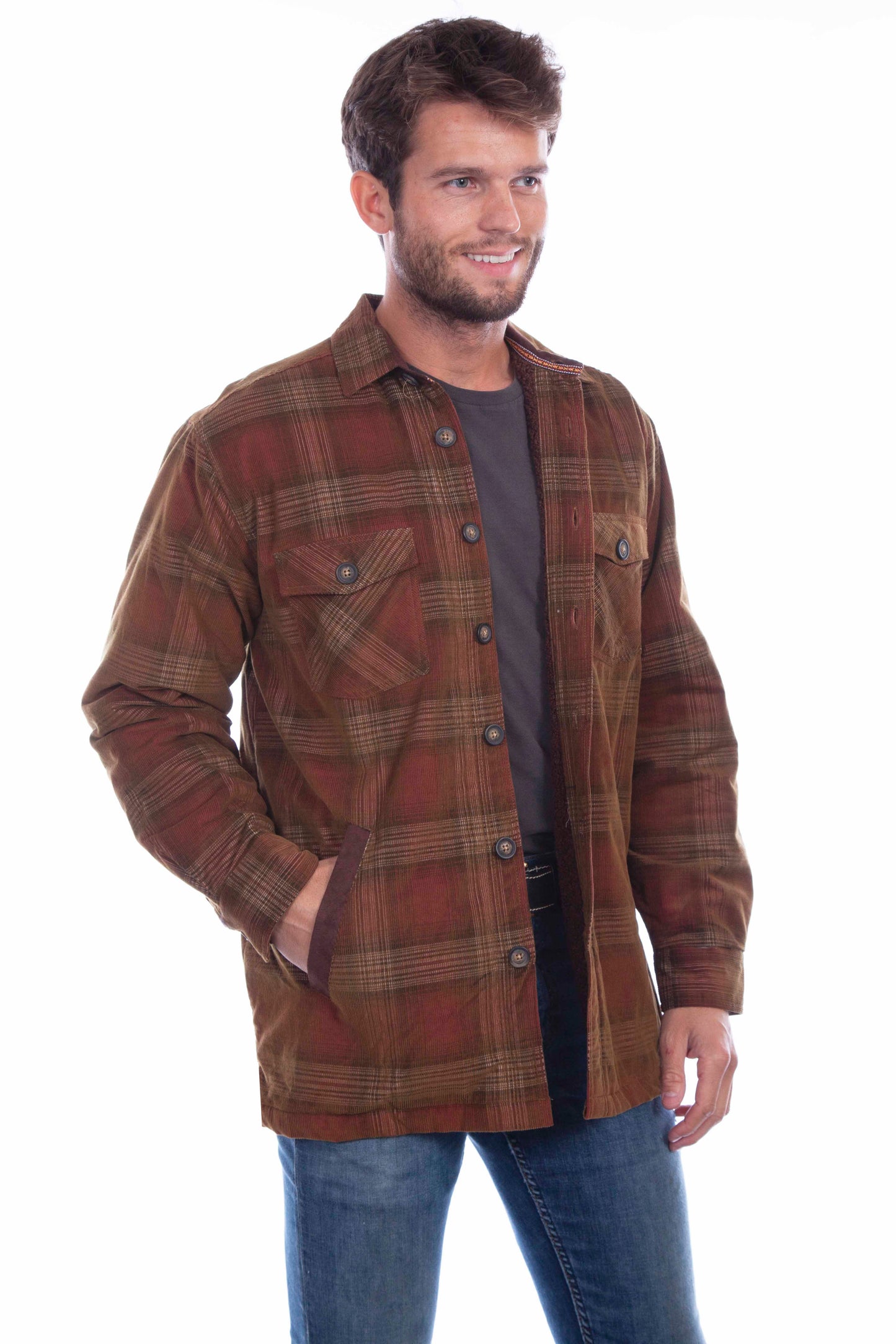 Sherpa Lined Corduroy Shirt/jacket - 5290
