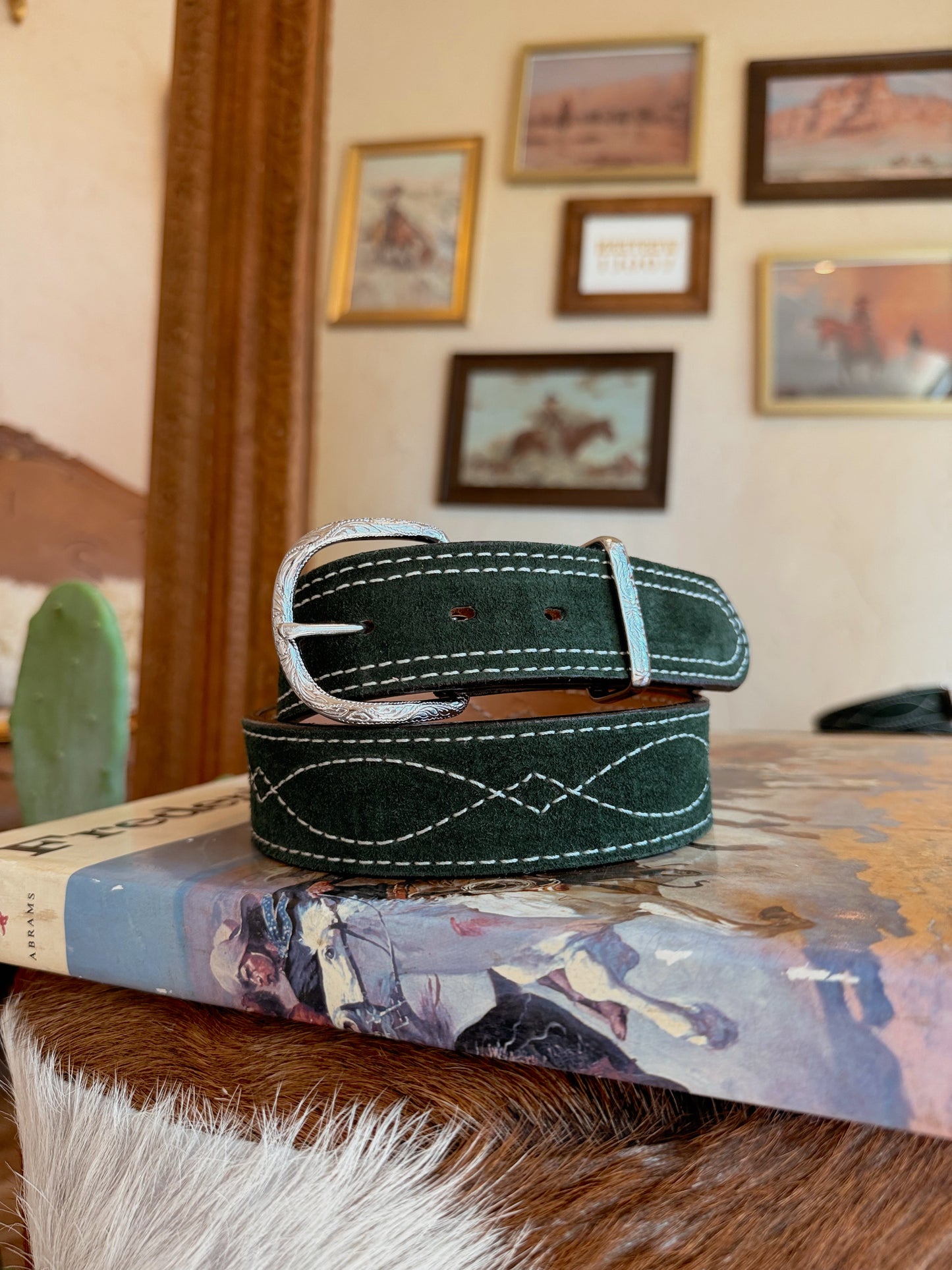 The Gunslinger Belt in Forest Green