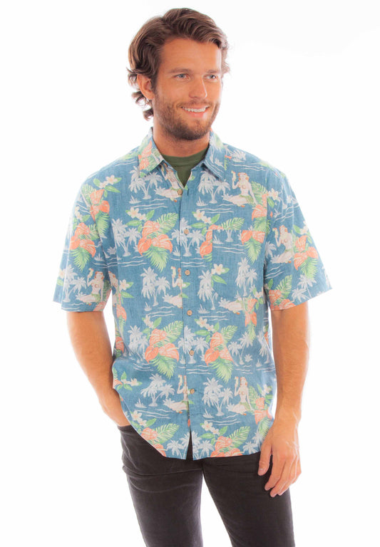 Hawaiian Coconut Girl & Flowers - 5349