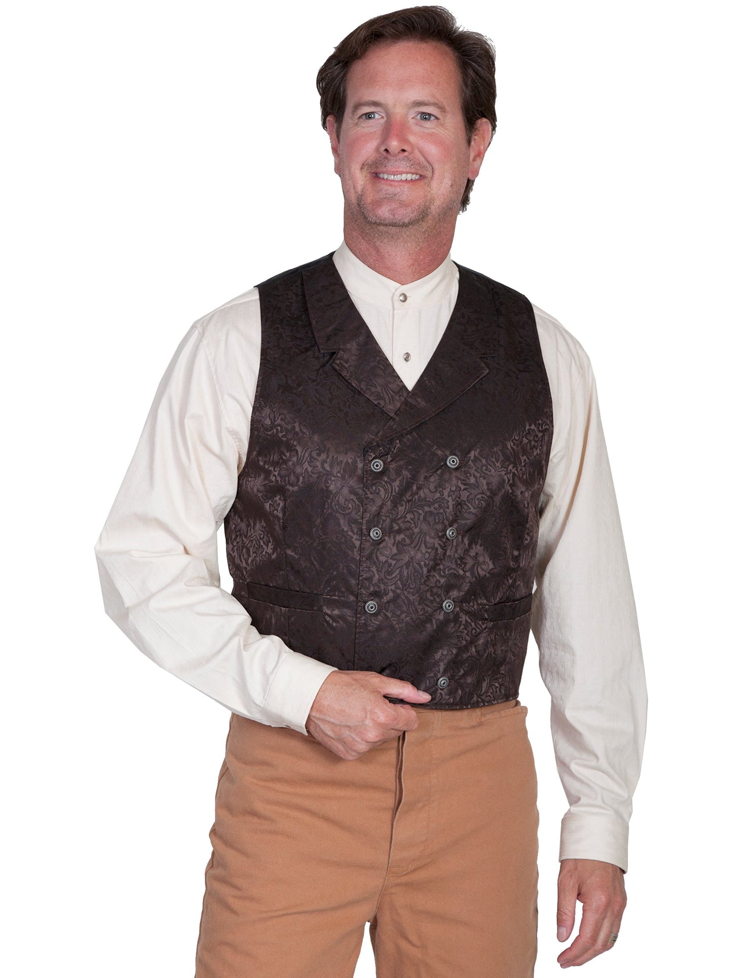 Floral Silk Double Breasted Vest - 535344X