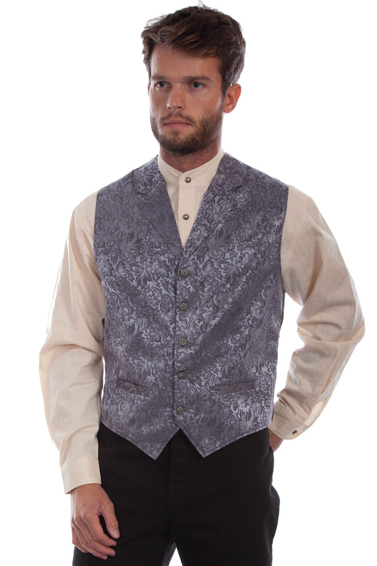 Silk Flor Single Breasted Vest - 535354