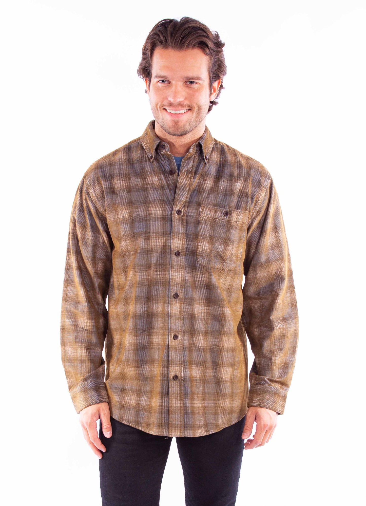 Corduroy Plaid Shirt - 5359