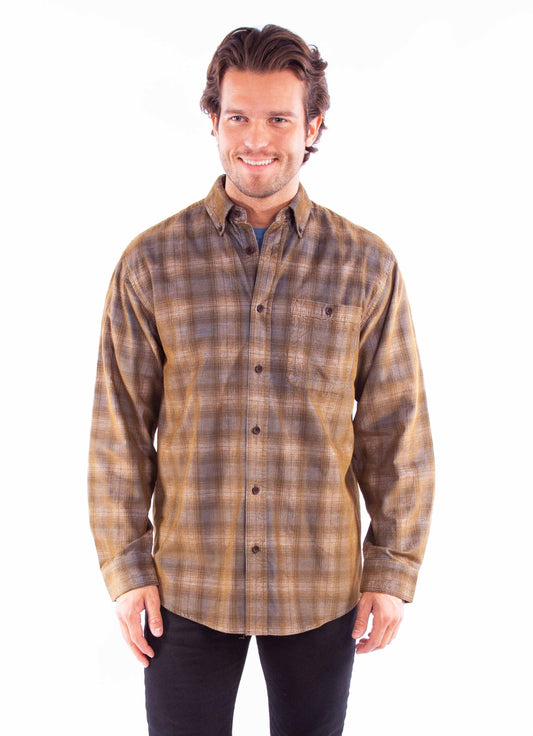 Corduroy Plaid Shirt - 5359