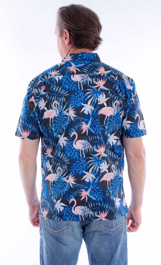 S/s Flamingos & Ferns Shirt - 5373