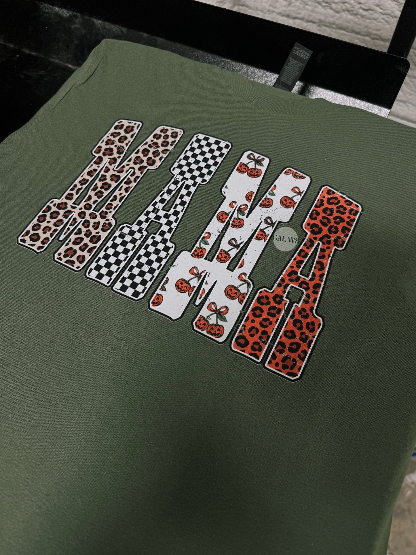 Mama leopard pumpkin halloween tee or sweatshirt