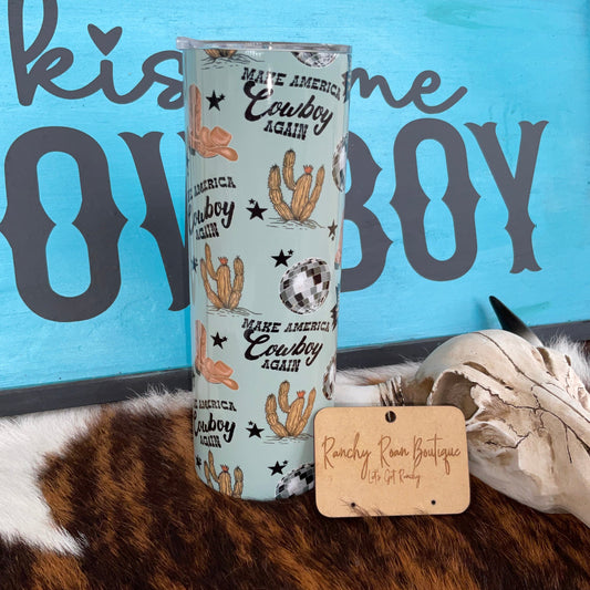 Make America Cowboy Again 20oz Skinny Tumbler