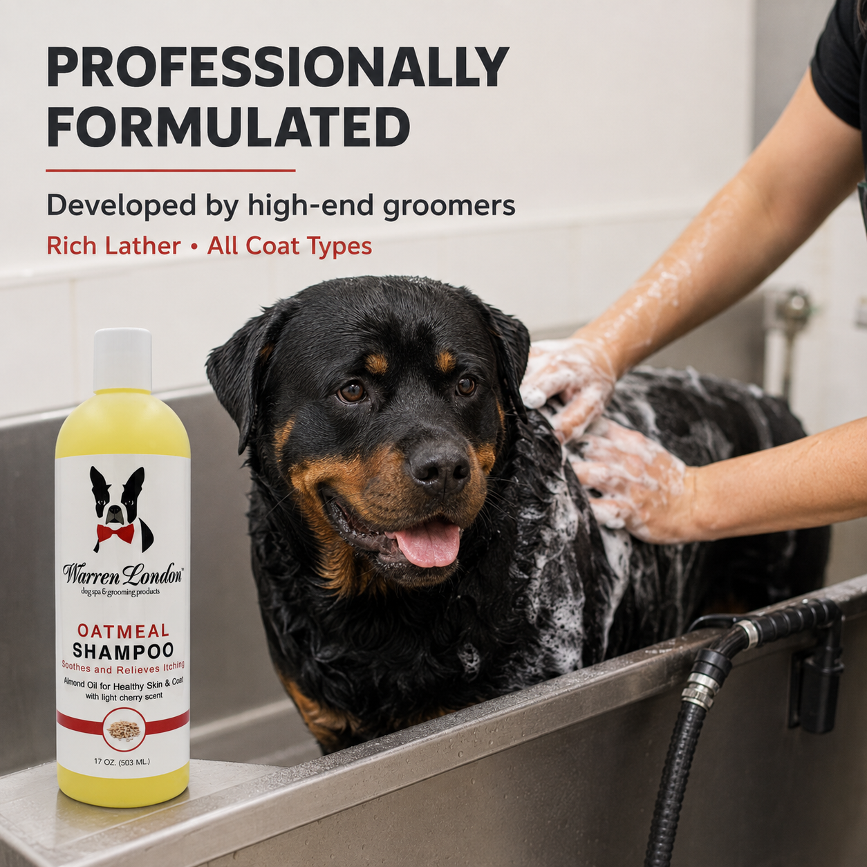 Oatmeal Dog Shampoo for Dry, Itchy Skin – Cherry Scent, 17 oz