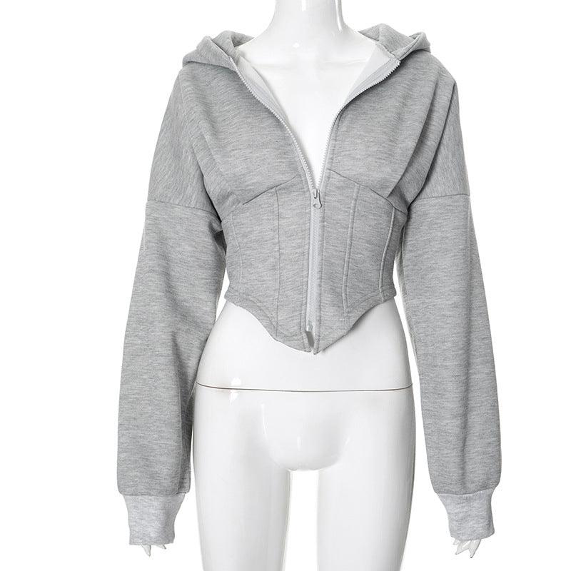 Sculpted Fit Midriff Hoodie - Stylish and Comfortable Gym Hoodie for Women