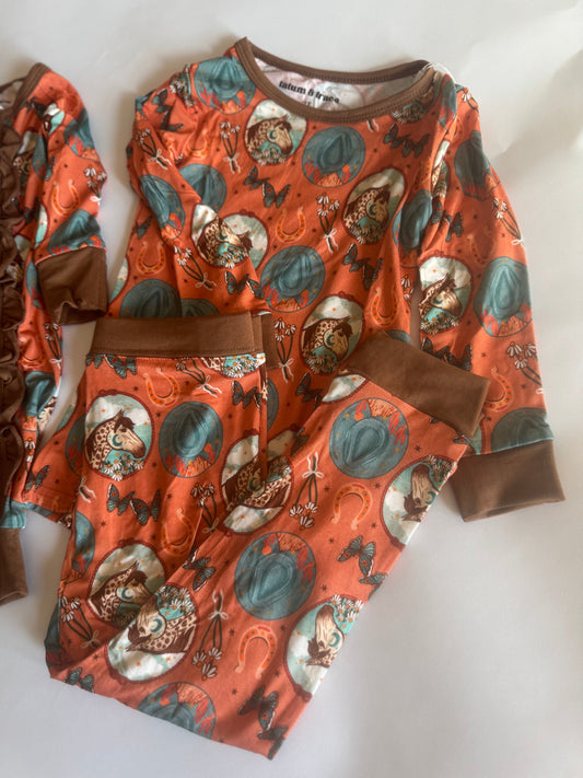 Peach Pony Bamboo Pants Set