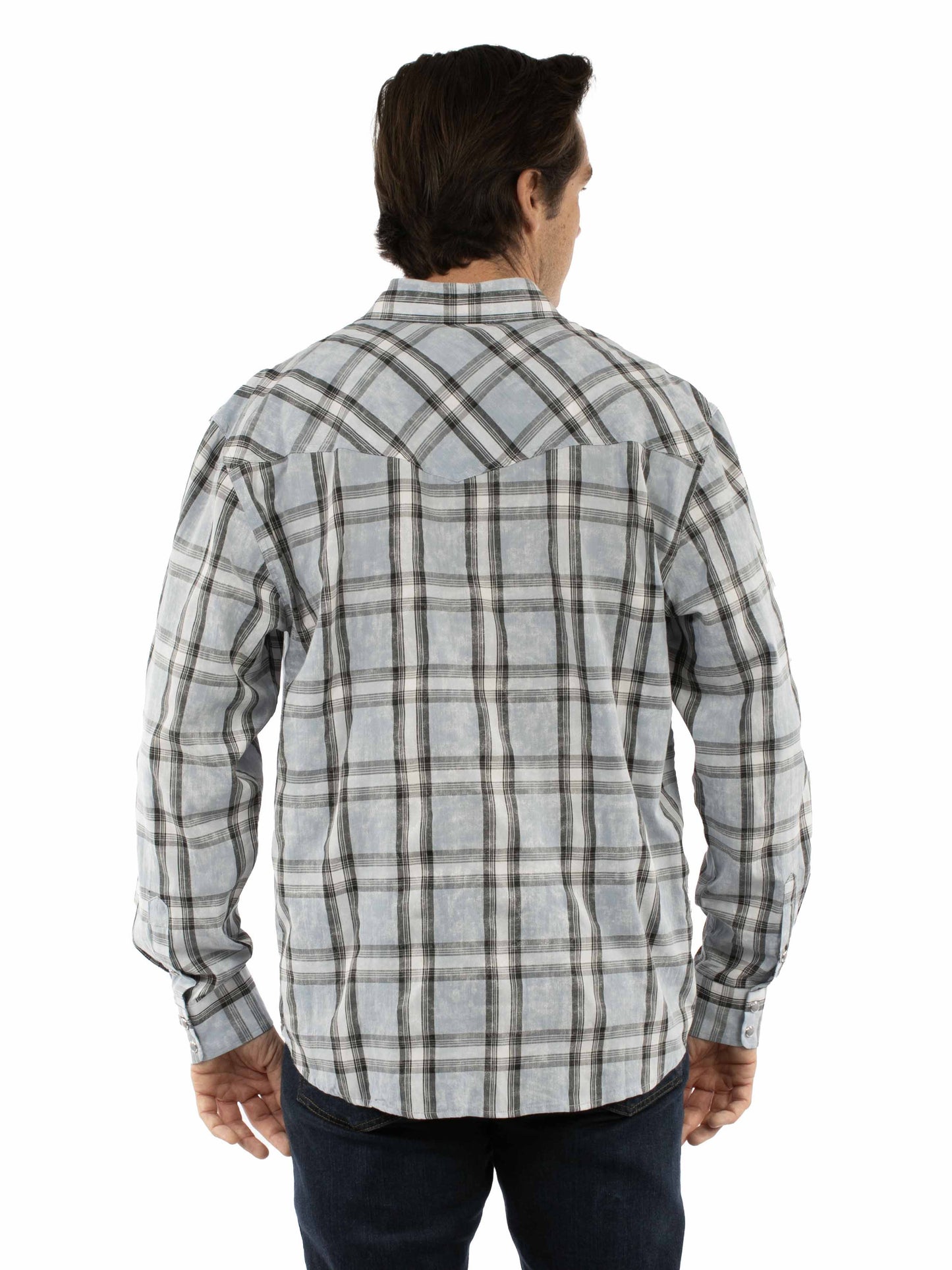 L/s Plaid Shirt W/western Yokes/snap - 5408