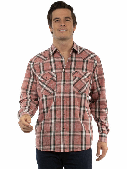 L/s Plaid Shirt W/western Yokes/snap - 5408