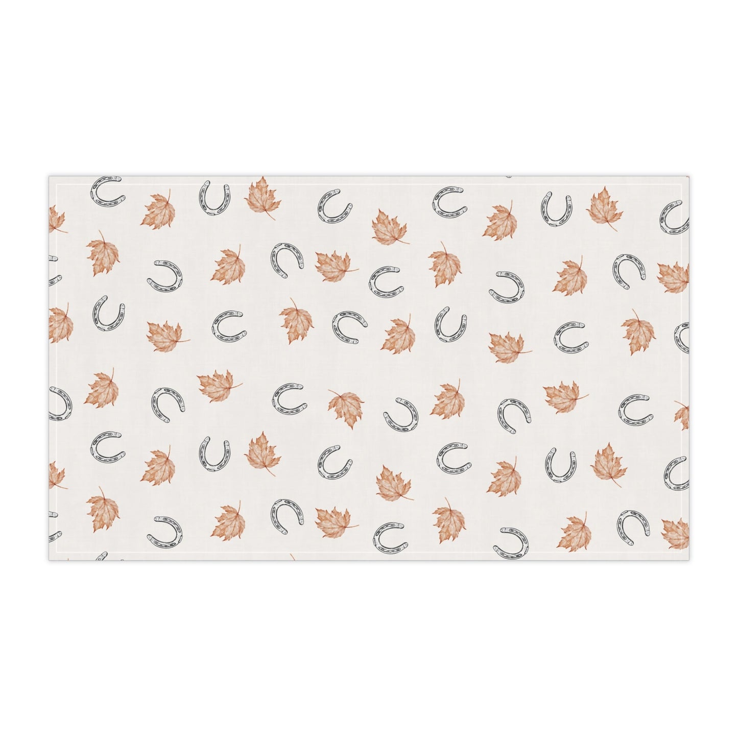 Fall leaves and horseshoes Autumn-Inspired Tea Towels, Cozy Kitchen Decor, Farmhouse Style, Gift for Homeowners, Ideal for Fall Cooking