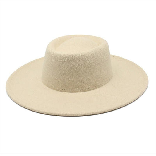 Ella Wide Brim Wool Jazz Hat – Stylish Felt Hat in 16 Colors