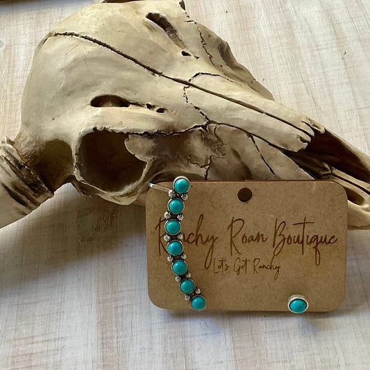 Western Stone Stud & Cuff Earring