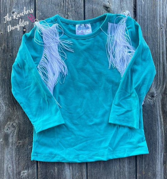 Shea Baby Turquoise Fringe Top
