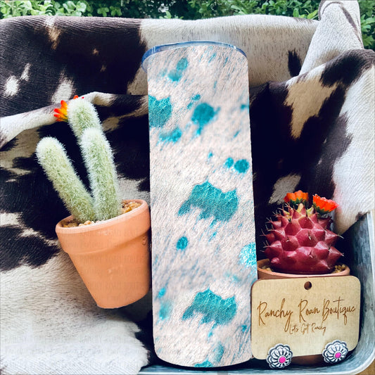 Acid Wash Cowhide 20oz Skinny Tumbler