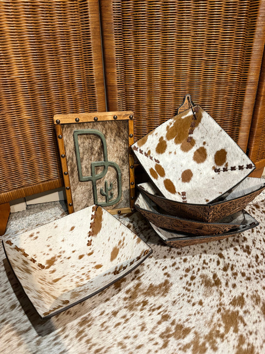 Cowhide & Leather Decorative Bowl