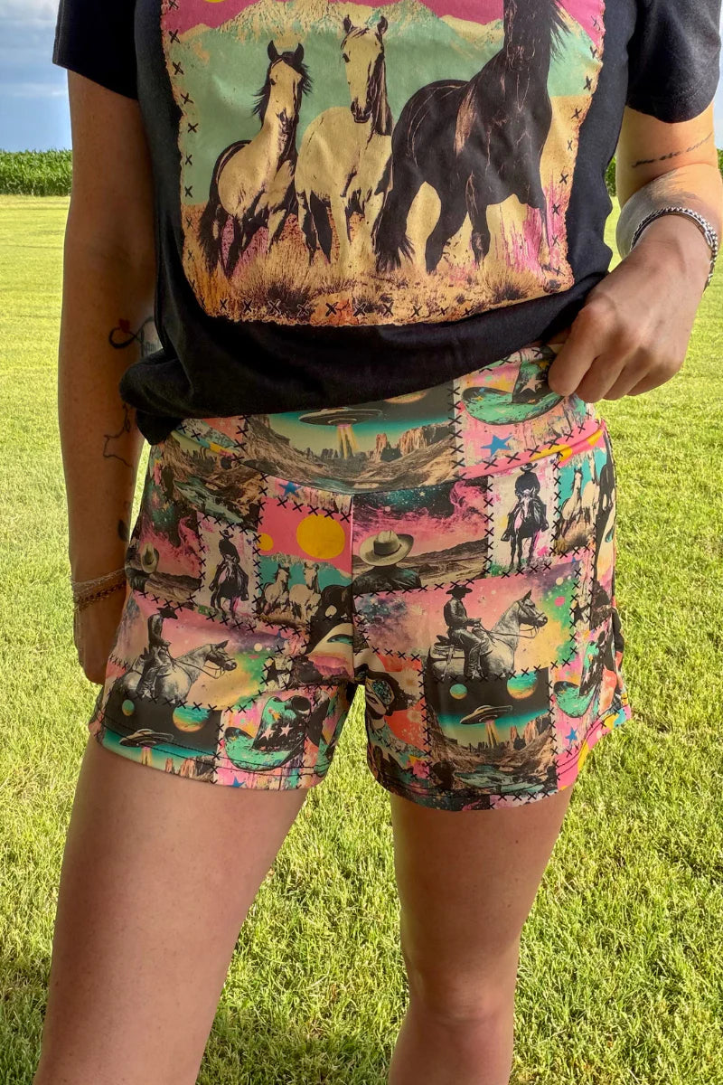 Cosmic cowgirl shorts