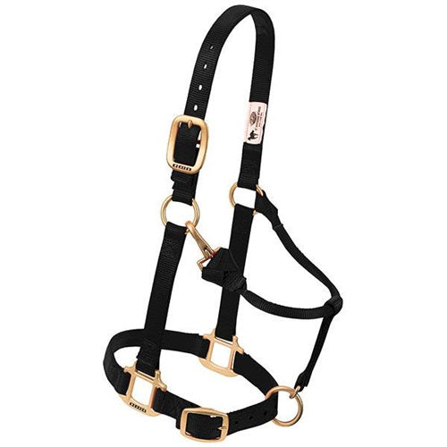 Original Adjustable Chin and Throat Snap Halter, 3/4" - Weanling/Pony Black