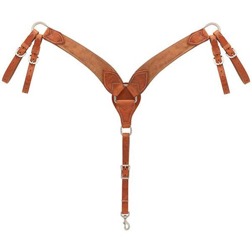 Rough Out Russet Harness Leather Roper Breast Collar