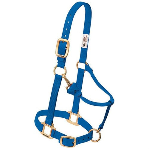 Original Adjustable Chin and Throat Snap Halter, 3/4" - Weanling/Pony Blue
