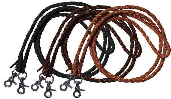5835 - Leather Braided Roping Reins/LIGHT OIL
