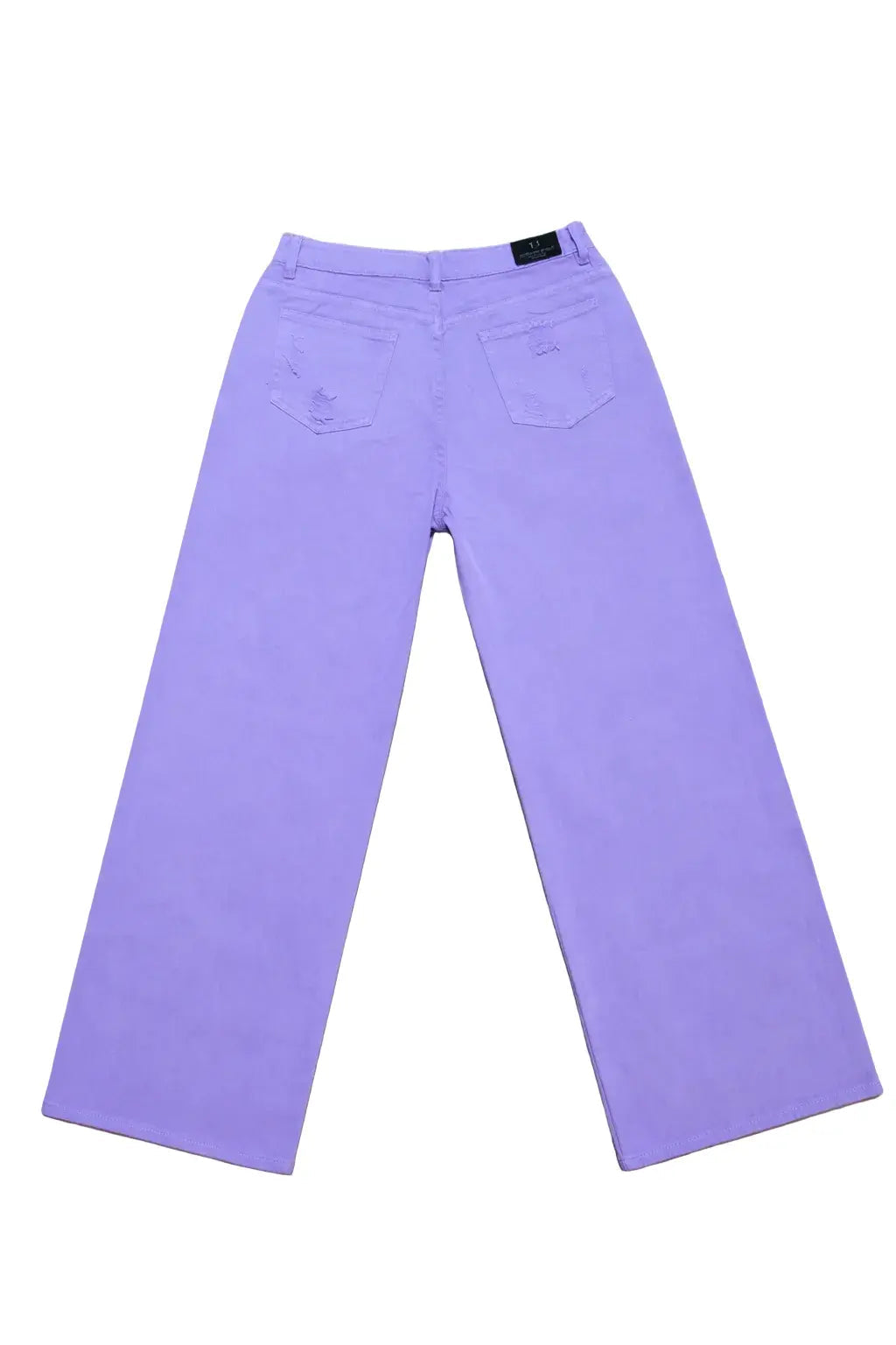 Purple Spring Patch High Waist Distressed Wide Leg Baggy Jeans