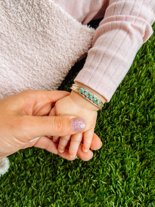 Turquoise 5 Stone Baby Bracelet