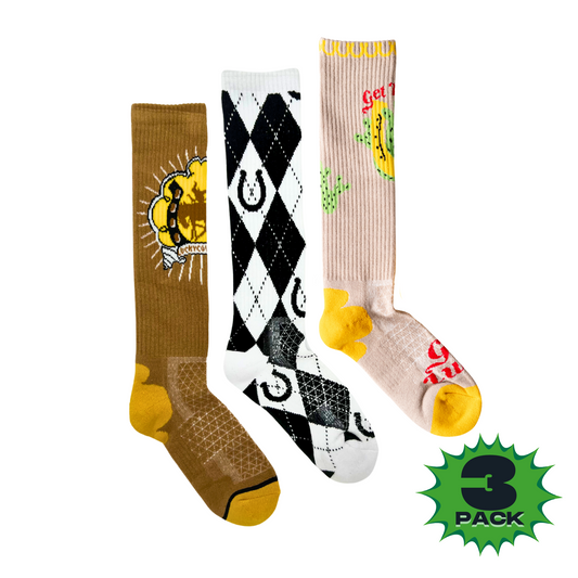 The Lucky 3 Pack | Get Lucky Bucking Cowgirl Performance Boot Socks