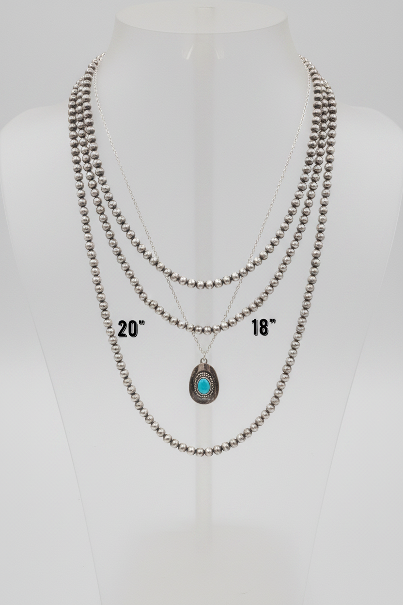 5mm Sterling Silver Pearl Necklace - Various Lengths