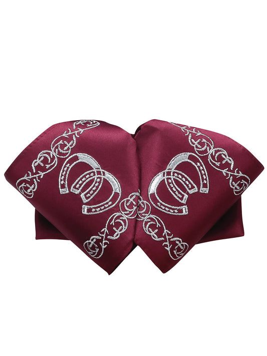 Mexican Charro Bow Tie 100% Polyester Wine/Silver 601589