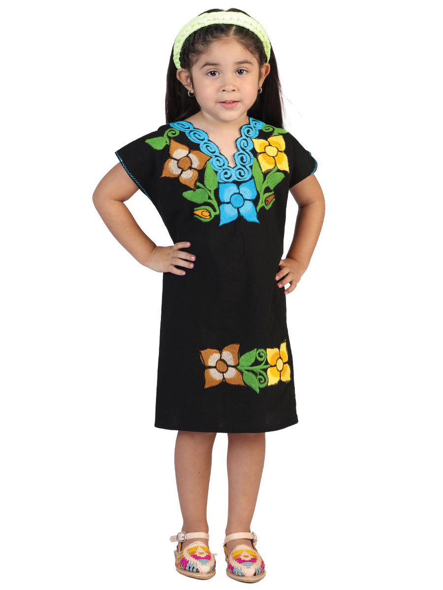 Mexican Girl's Dress  50% Cotton, 50% Polyester Black 601665