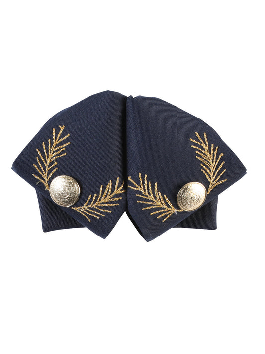 Artisanal Embroidered Charro Bow 100% Polyester Navy Blue/Gold 601782