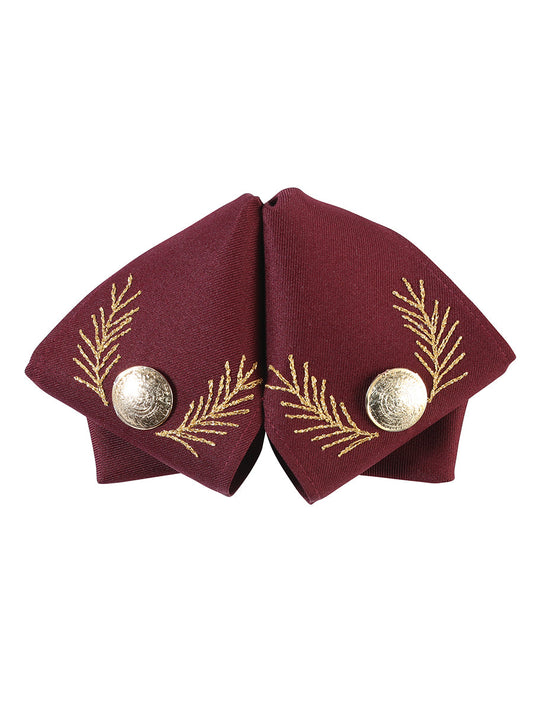 Artisanal Embroidered Charro Bow 100% Polyester Wine/Gold 601784