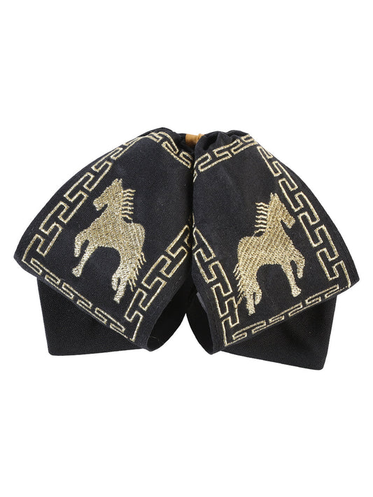 Mexican Charro Bow Tie 100% Polyester Black/Gold 601802