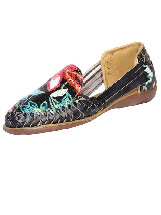Mexican Artisanal Sandals Leather Black 601944