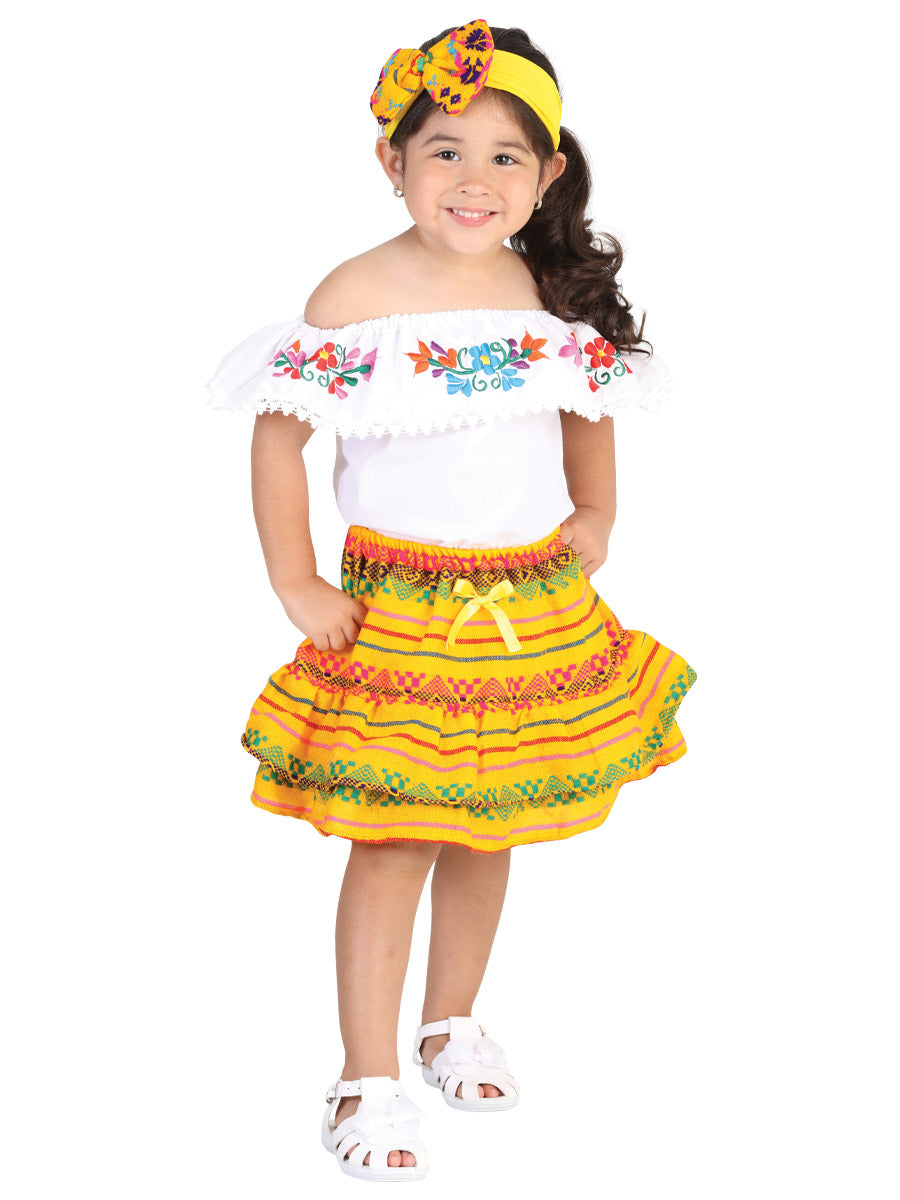 Artisanal Embroidered Set 100% Cotton in Yellow