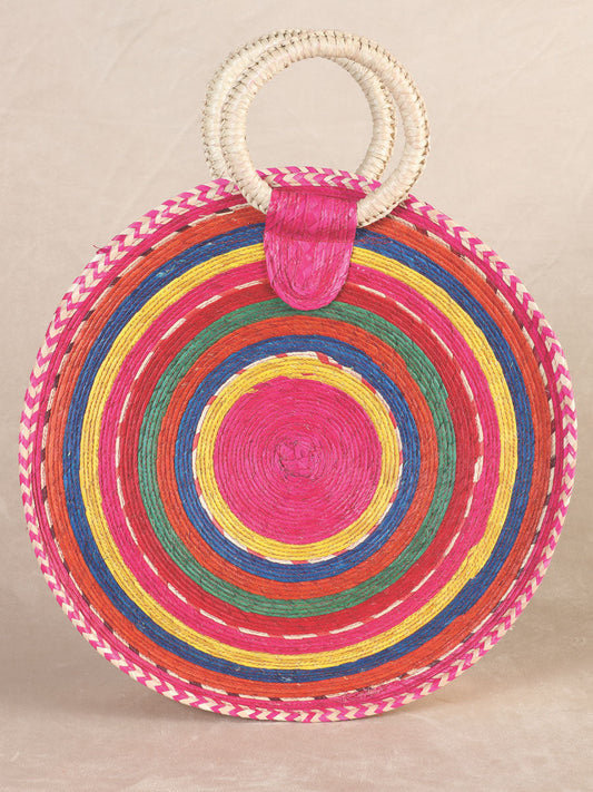 100% Palm Artisan Bag.  Hand woven. - Multicolor 602298