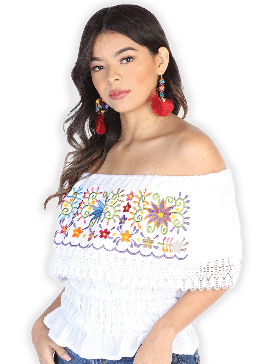 Artisanal Embroidered Blouse 100% Cotton in White