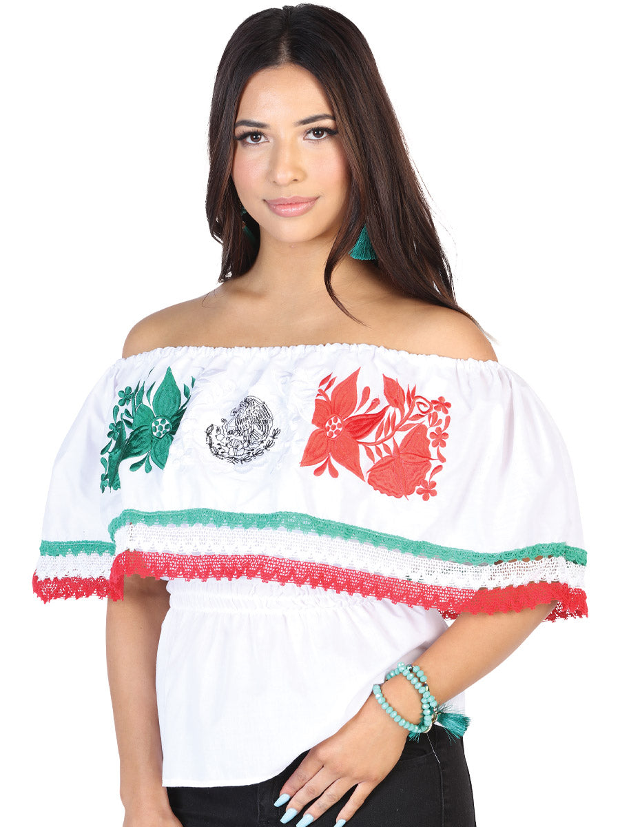 Artisanal Embroidered Blouse 100% Cotton White 602528