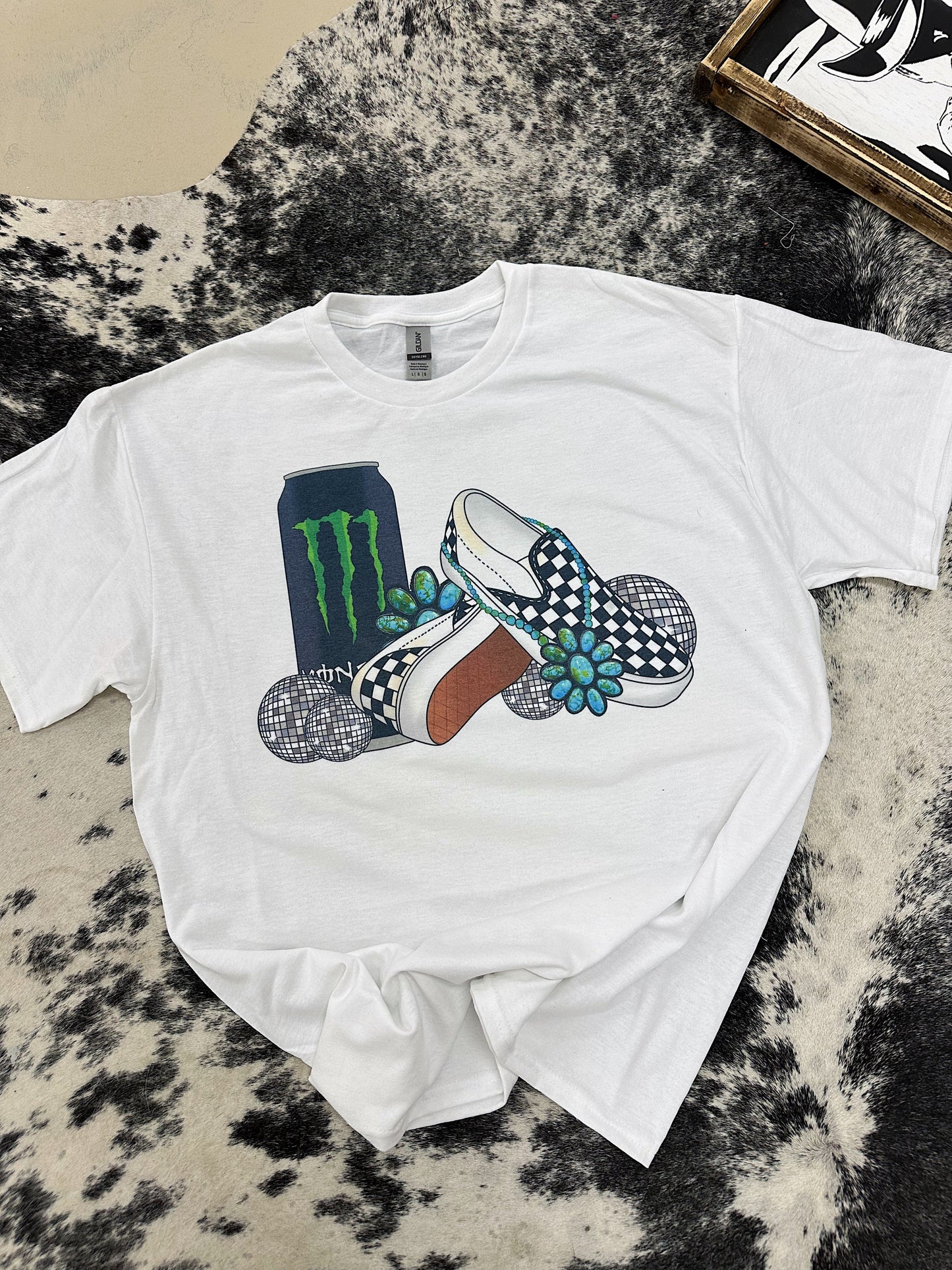 Turquoise & Monster TEE or CREWNECK