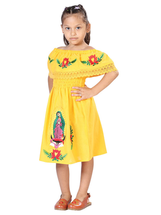 Artisanal Mexican Dress 100% Cotton Yellow 603080