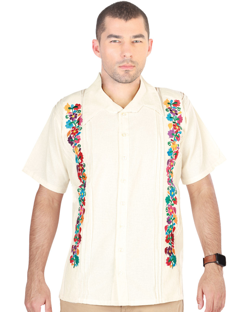 Mexican Embroidered Shirt Guayabera 100% Cotton Ivory 603112