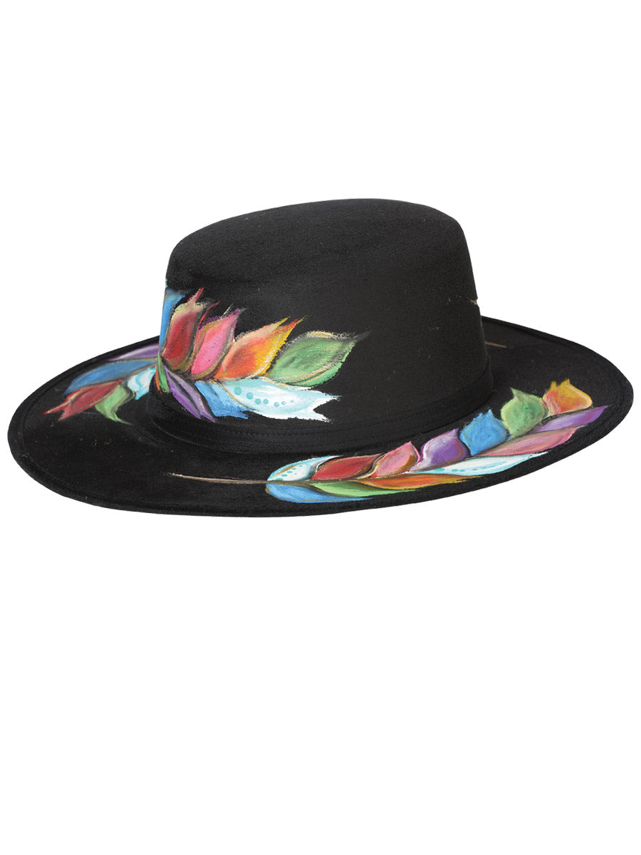 Artisanal Hat - Suede -  Elegant Pen  -  Black 603729