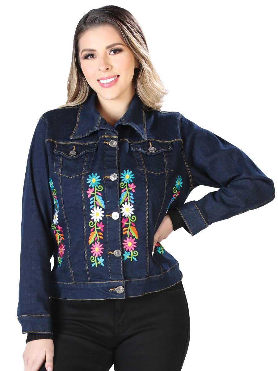 Artisanal Embroidered Jacket  50% Cotton, %50 Polyester Blue 603829