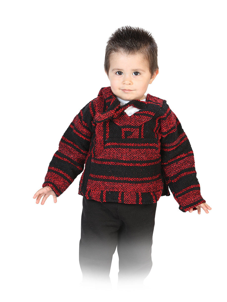 Sweatshirt Artisanal Jerga 100% Acrylan in Black/Red